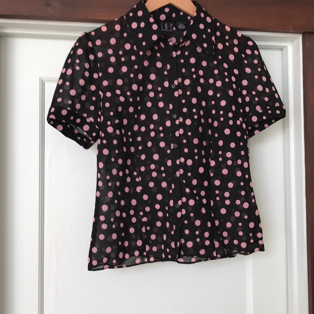 Button blouse short sleeve